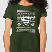 Dc Superman Womens Christmas T Shirt Forest Green Xl dc kopen in de aanbieding