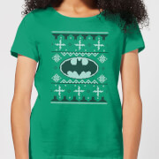 Dc Batman Knit Womens Christmas T Shirt Kelly Green Xxl dc kopen in de aanbieding