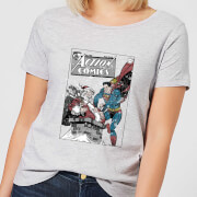 DC Comics DC Superman Action Comics Women's Christmas T-Shirt - Grey - XS - Grey | adult