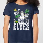 Elf Raised By Elves Womens Christmas T Shirt Navy Xl elf kopen in de aanbieding