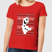 Disney Frozen Olaf Dancing Womens Christmas T Shirt Red M disney frozen kopen in de aanbieding
