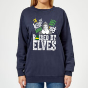 Elf Raised By Elves Womens Christmas Sweatshirt Navy Xl elf kopen in de aanbieding Elf Raised By Elves Womens Christmas Sweatshirt Navy Xl elf kopen in de aanbieding