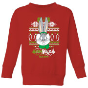 Image of Looney Tunes Bugs Bunny Knit Kids' Christmas Sweater - Red - 3-4 Years - Red