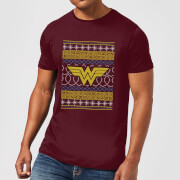 Dc Wonder Woman Knit Mens Christmas T Shirt Burgundy S dc kopen in de aanbieding