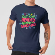 Elf Cotton Headed Ninny Muggins Mens Christmas T Shirt Navy L elf kopen in de aanbieding