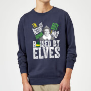 Elf Raised By Elves Christmas Sweatshirt Navy S elf kopen in de aanbieding Elf Raised By Elves Christmas Sweatshirt Navy S elf kopen in de aanbieding