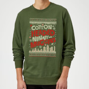 Image of Elf Cotton-Headed-Ninny-Muggins Knit Christmas Sweater - Forest Green - S - Forest Green