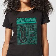 Nintendo Super Nintendo Entertainment System Blueprint Women's T-Shirt - Black - XS - Black | Black | XS