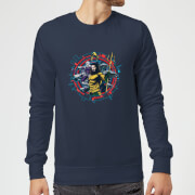 Aquaman Circular Portrait Sweatshirt Navy M aquaman kopen in de aanbieding
