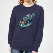 Aquaman Fight For Justice Womens Sweatshirt Navy L aquaman kopen in de aanbieding