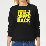 Image of Danger Mouse Switch The Track Green Back Women's Sweatshirt - Black - 5XL - Black
