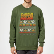 Danger Mouse Pattern Knit Sweatshirt Forest Green M danger mouse kopen in de aanbieding