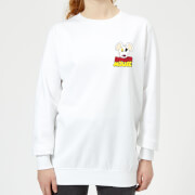 Danger Mouse Pocket Logo Womens Sweatshirt White L danger mouse kopen in de aanbieding