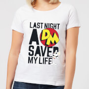 Danger Mouse Last Night A Dm Saved My Life Womens T Shirt White 3Xl danger mouse kopen in de aanbieding