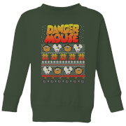 Danger Mouse Pattern Knit Kids Sweatshirt Forest Green 11 12 Years danger mouse kopen in de aanbieding