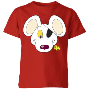 Danger Mouse Face Logo Kids T Shirt Red 7 8 Years danger mouse kopen in de aanbieding