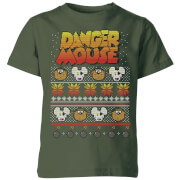 Danger Mouse Pattern Knit Kids T Shirt Forest Green 5 6 Years danger mouse kopen in de aanbieding
