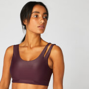 

Спортивное бра Metallic Asymmetric, темно-красное - XS