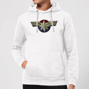 Captain Marvel Chest Emblem Hoodie White Xl marvel kopen in de aanbieding
