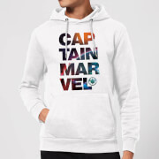 Captain Marvel Space Text Hoodie White Xl marvel kopen in de aanbieding