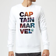 Captain Marvel Space Text Sweatshirt White S marvel kopen in de aanbieding