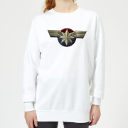 Captain Marvel Chest Emblem Womens Sweatshirt White Xs marvel kopen in de aanbieding