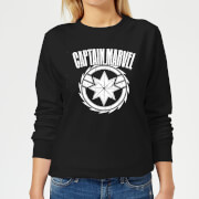 Captain Marvel Logo Womens Sweatshirt Black S marvel kopen in de aanbieding