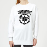 Captain Marvel Logo Womens Sweatshirt White Xs marvel kopen in de aanbieding