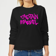 Captain Marvel Spray Text Womens Sweatshirt Black 3Xl marvel kopen in de aanbieding