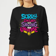 Captain Marvel Sorry Im Late Womens Sweatshirt Black 5Xl marvel kopen in de aanbieding