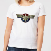 Captain Marvel Chest Emblem Womens T Shirt White Xs marvel kopen in de aanbieding