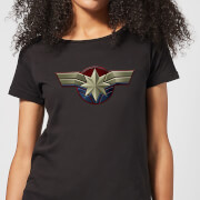 Captain Marvel Chest Emblem Womens T Shirt Black Xl marvel kopen in de aanbieding
