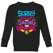 Captain Marvel Sorry Im Late Kids Sweatshirt Black 3 4 Years marvel kopen in de aanbieding