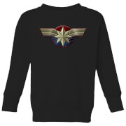 Captain Marvel Chest Emblem Kids Sweatshirt Black 3 4 Years marvel kopen in de aanbieding