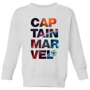 Captain Marvel Space Text Kids Sweatshirt White 9 10 Years marvel kopen in de aanbieding
