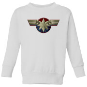 Captain Marvel Chest Emblem Kids Sweatshirt White 5 6 Years marvel kopen in de aanbieding