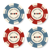 Poker Chips Coaster Set