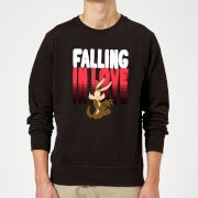 Looney Tunes Falling In Love Wile E. Coyote Sweatshirt - Black - L - Black