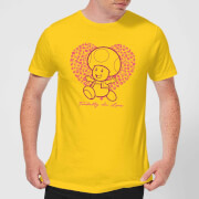 Super Mario Toadally In Love Mens T Shirt Yellow M super mario kopen in de aanbieding