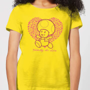 Super Mario Toadally In Love Womens T Shirt Yellow S super mario kopen in de aanbieding