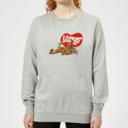 Image of Scooby Doo It's No Mystery I Love You Women's Sweatshirt - Grey - XS - Grey