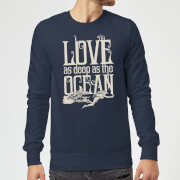 Image of Aquaman Love As Deep As The Ocean Sweatshirt - Navy - 3XL - Navy