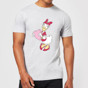 Disney Daisy Duck Love Heart Mens T Shirt Grey L disney kopen in de aanbieding