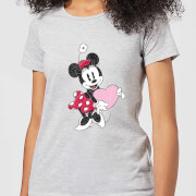 Disney Minnie Mouse Love Heart Womens T Shirt Grey S disney kopen in de aanbieding