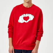 Disney Mickey Heart Hands Sweatshirt Red S disney kopen in de aanbieding