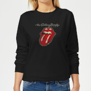 Image of Rolling Stones Plastered Tongue Women's Sweatshirt - Black - XS - Black