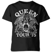 Image of Queen Tour 75 Kids' T-Shirt - Black - 3-4 Years - Black