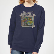 Image of Scooby Doo Mystery Machine Psychedelic Women's Sweatshirt - Navy - XS - Navy