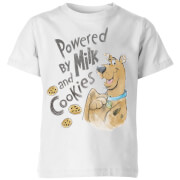 Image of Scooby Doo Powered By Milk And Cookies Kids' T-Shirt - White - 3-4 Years - White