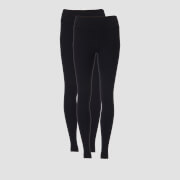 Myprotein Power Classic Leggings 2 Pack - Black/Black - XS female Preto